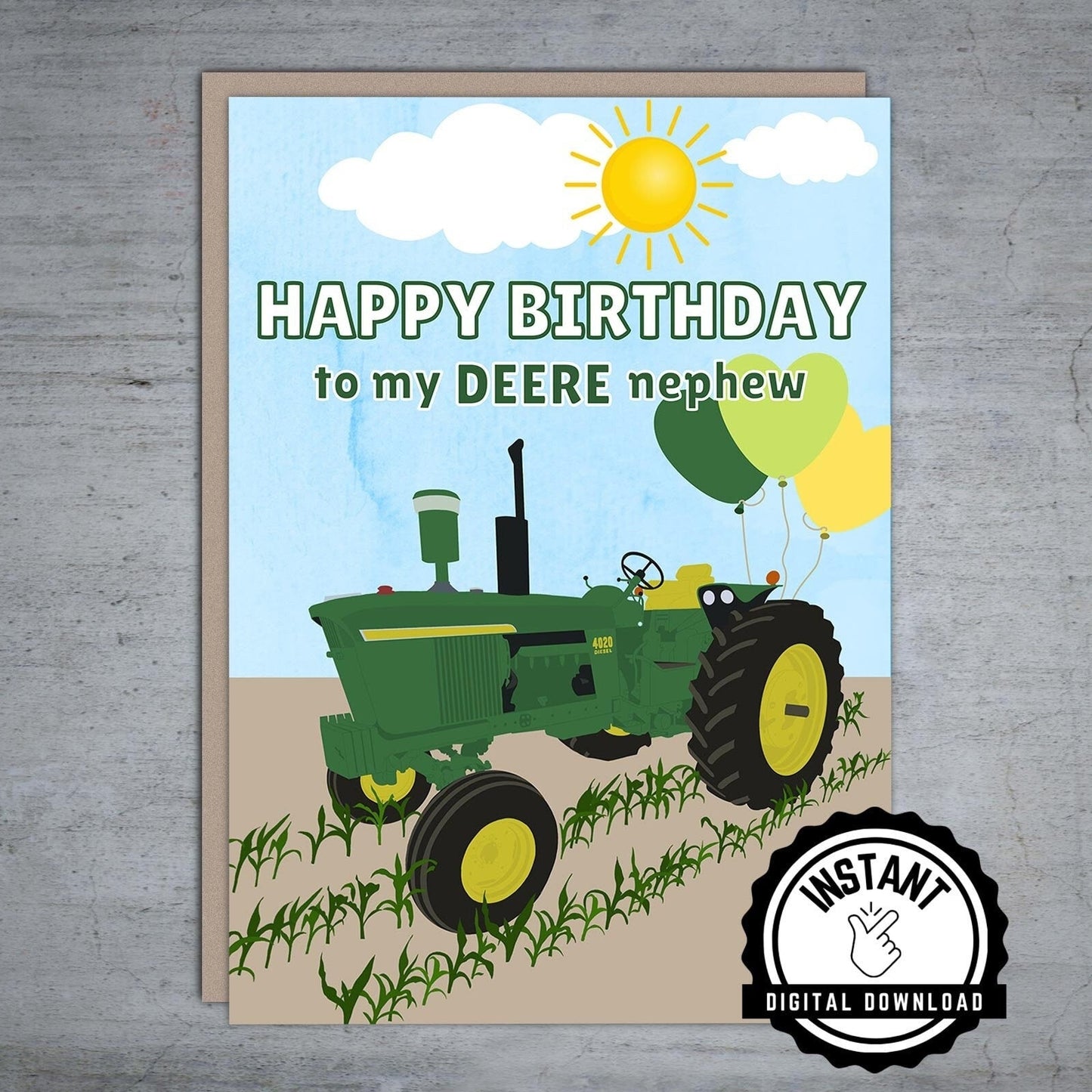 Happy Birthday To My Deere Nephew - Printable Card