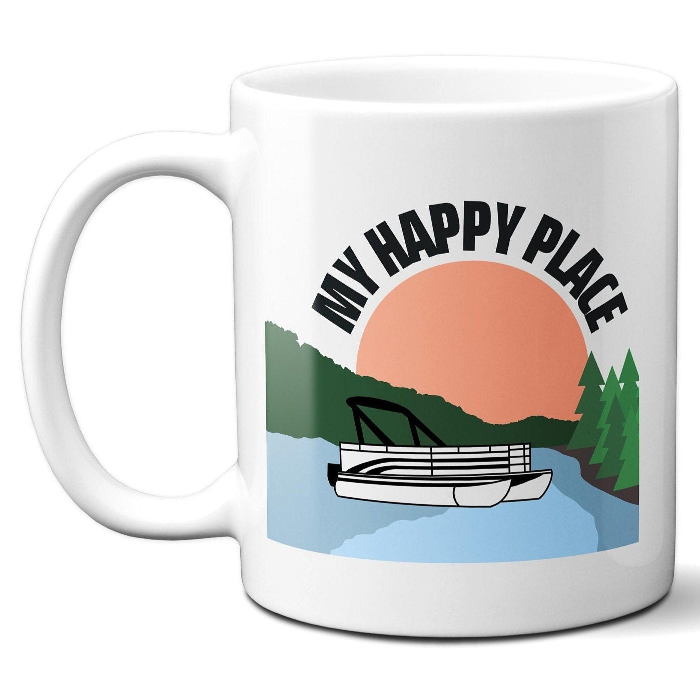 My Happy Place Pontoon Boat - Coffee Mug
