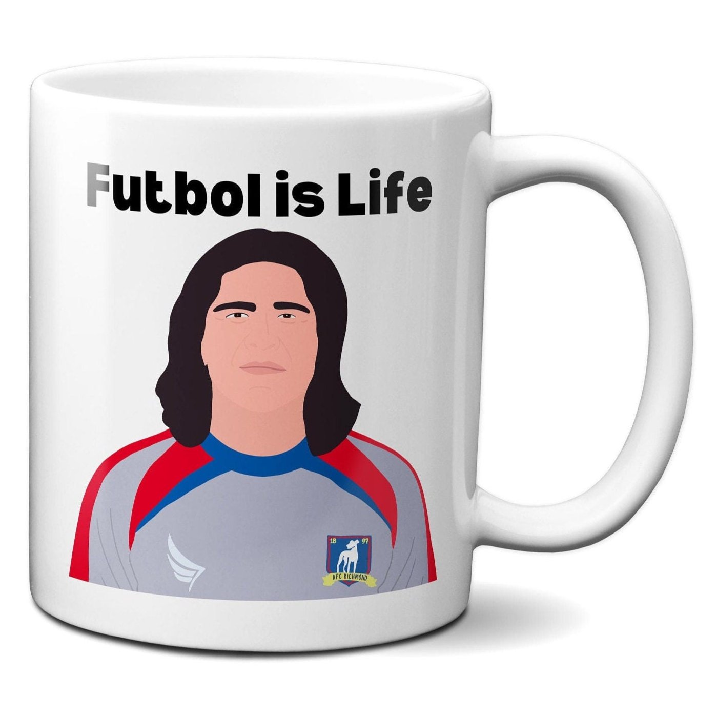 Futbol is Life - Dani Rojas (text above) - Coffee Mug