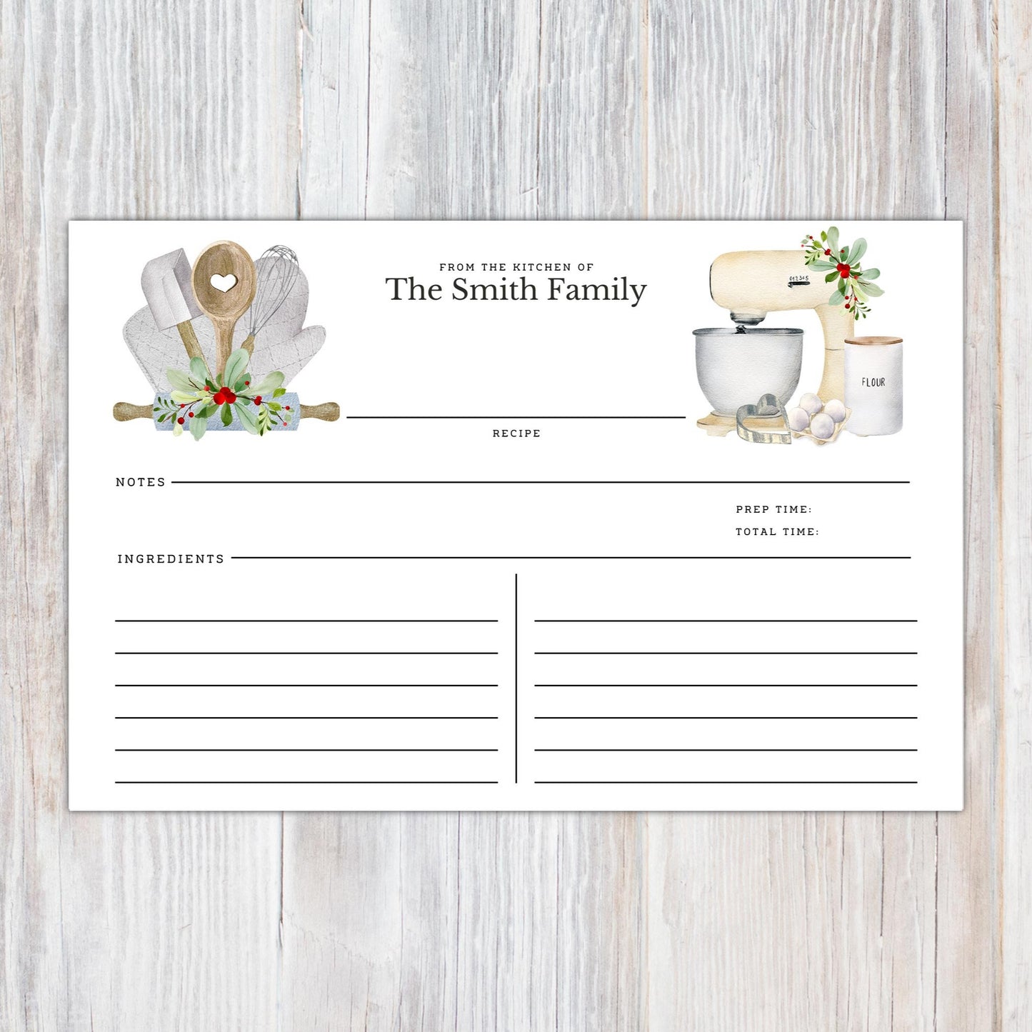 Personalized Pot Holders and Mixer - Set of 16 Recipe Cards