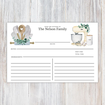 Personalized Pot Holders and Mixer - Set of 16 Recipe Cards