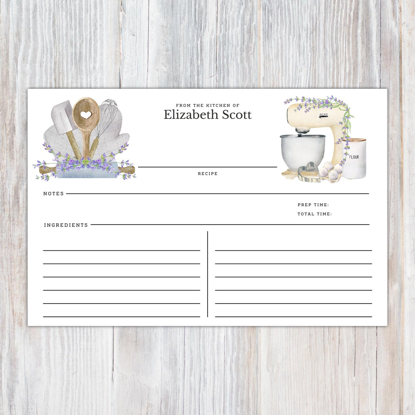 Personalized Pot Holders and Mixer - Set of 16 Recipe Cards