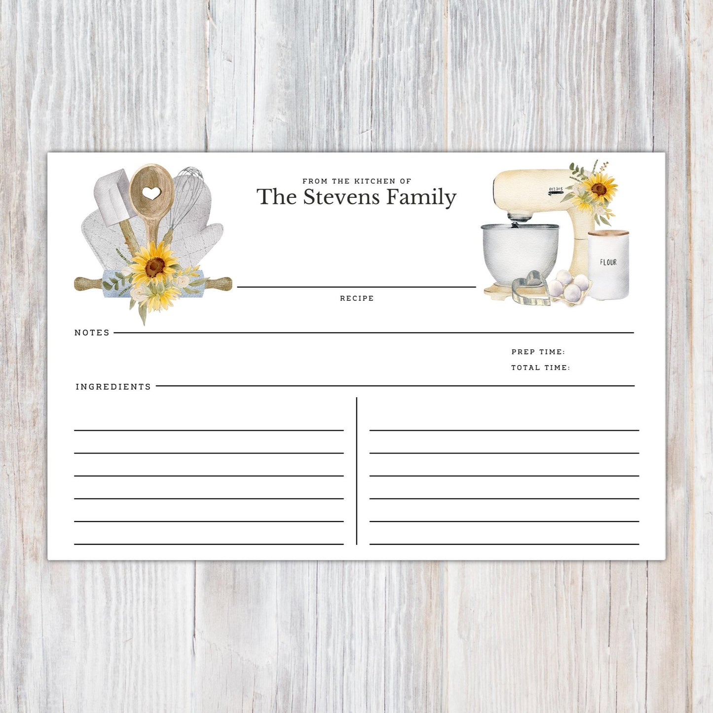 Personalized Pot Holders and Mixer - Set of 16 Recipe Cards