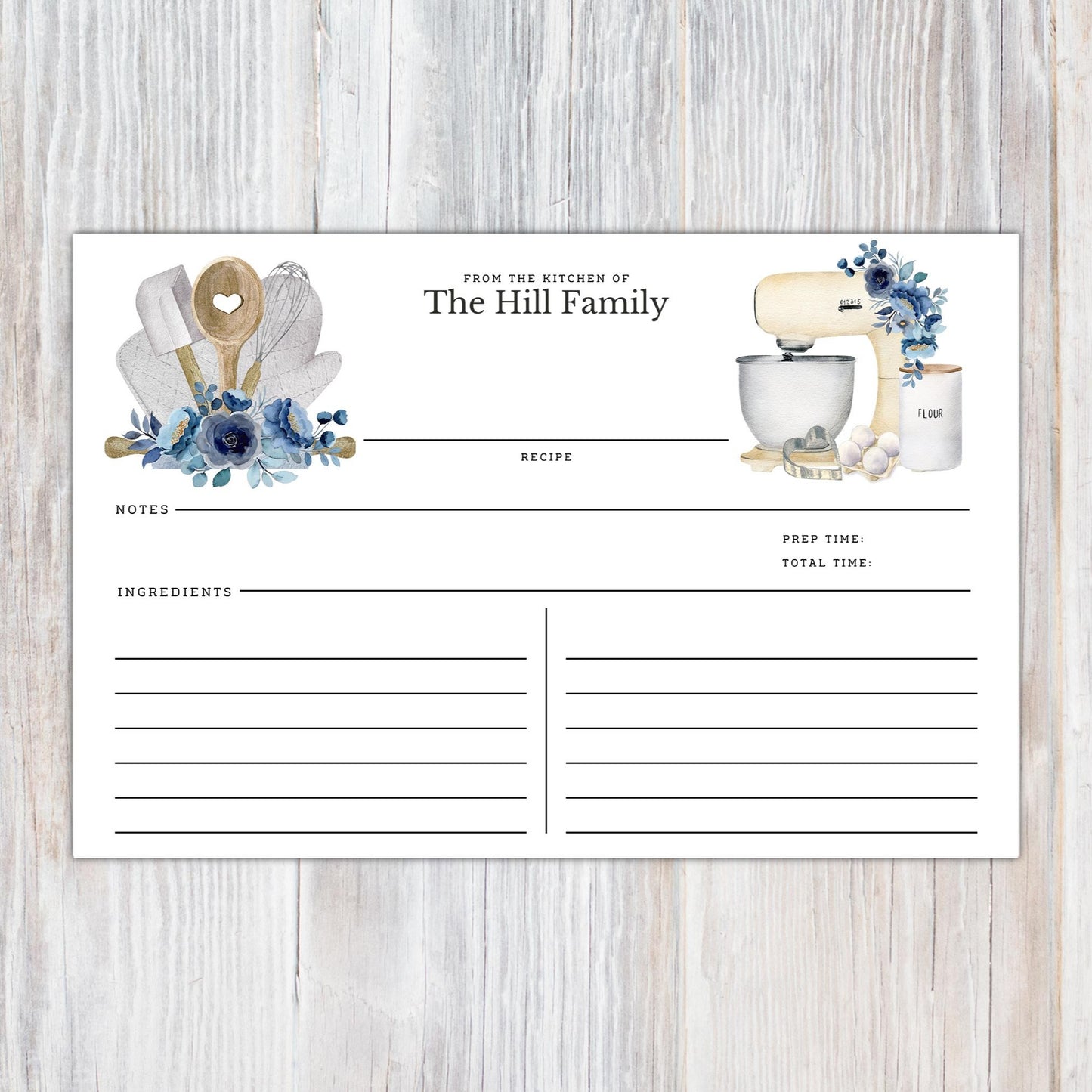 Personalized Pot Holders and Mixer - Set of 16 Recipe Cards