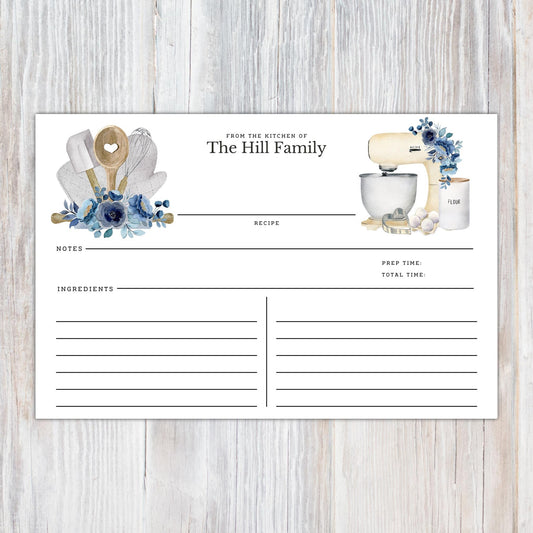 Personalized Pot Holders and Mixer - Set of 16 Recipe Cards