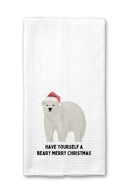 Beary Merry Christmas Polar Bear - Kitchen Towel