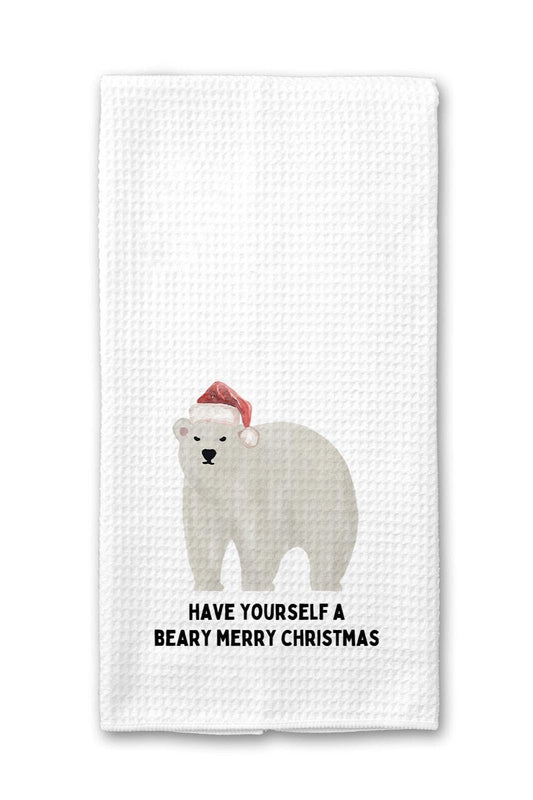 Beary Merry Christmas Polar Bear - Kitchen Towel