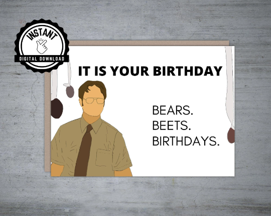 It is Your Birthday Bears Beets Birthdays - Printable Card