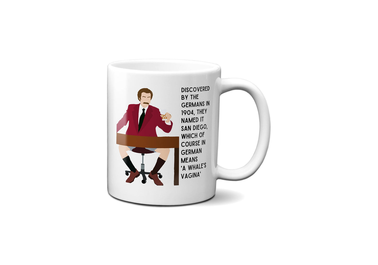 San Diego Means a Whale's Vagina Mug - Ron Burgundy Anchorman - Coffee Mug