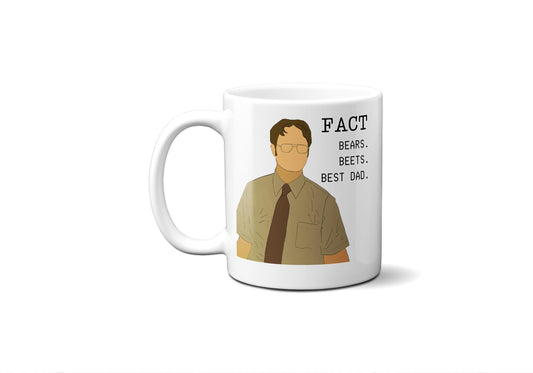 Fact: Bears Beets Best Dad | Dwight Schrute Mug | The Office Mug
