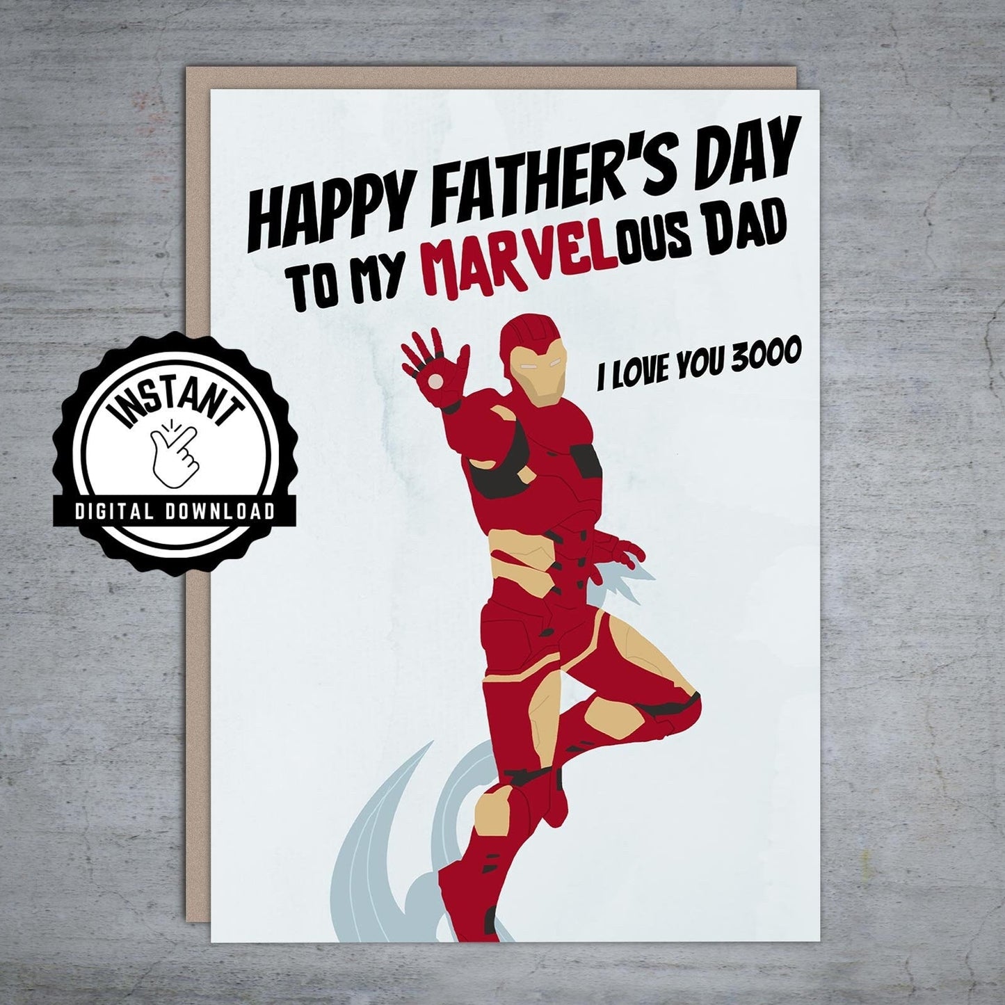 Happy Fathers Day to my Marvelous Dad - Printable Card