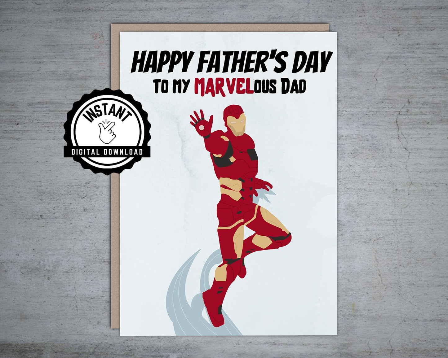 Happy Fathers Day To My Marvelous Dad - Printable Card