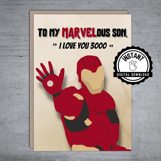 To my Marvelous Son I Love You 3000 - Printable Card