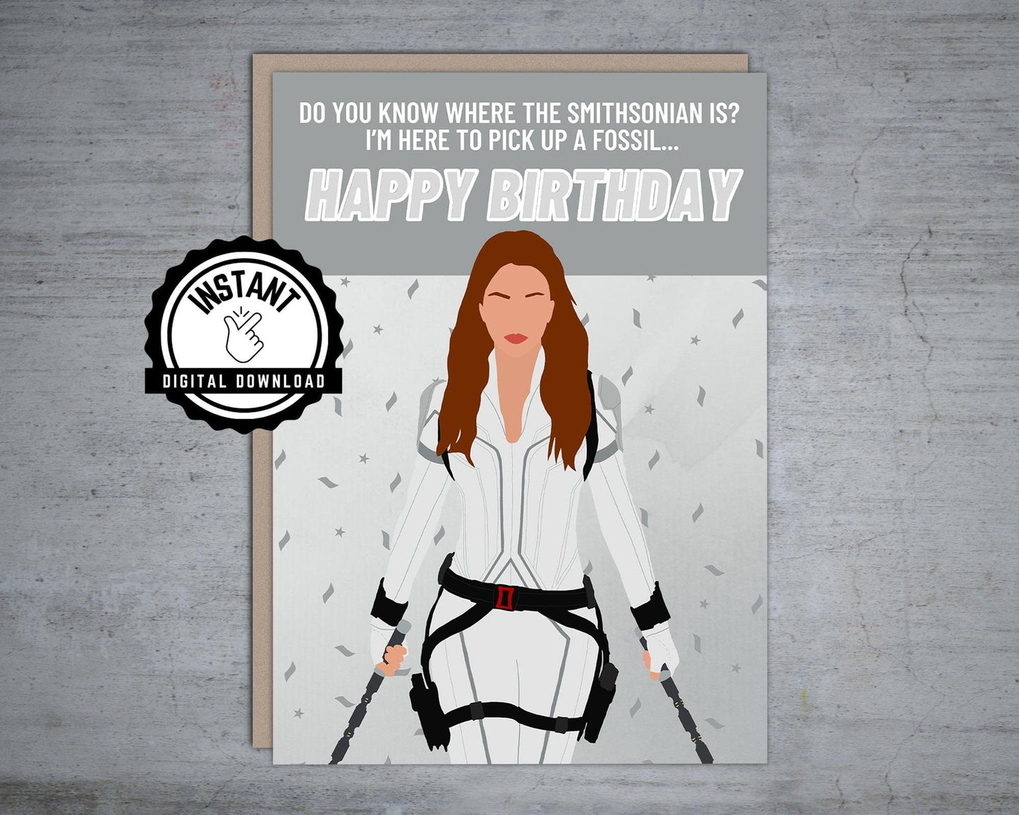 Natasha Romanoff Birthday Card | Printable | Black Widow Birthday Card | Foldable 5X7 Instant Digital Download