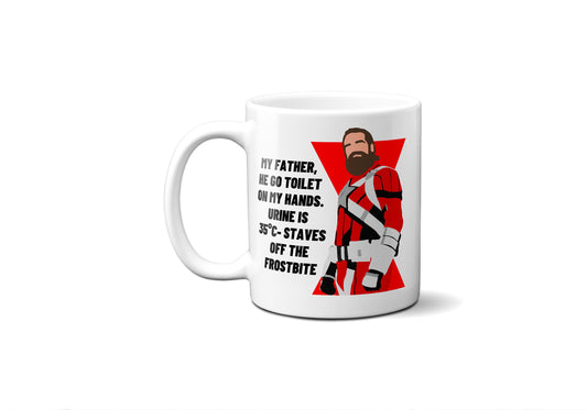 Go toilet on my hands urine staves off frostbite - Red Guardian Black Widow - Coffee Mug