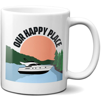 Our Happy Place Speed Boat - Coffee Mug