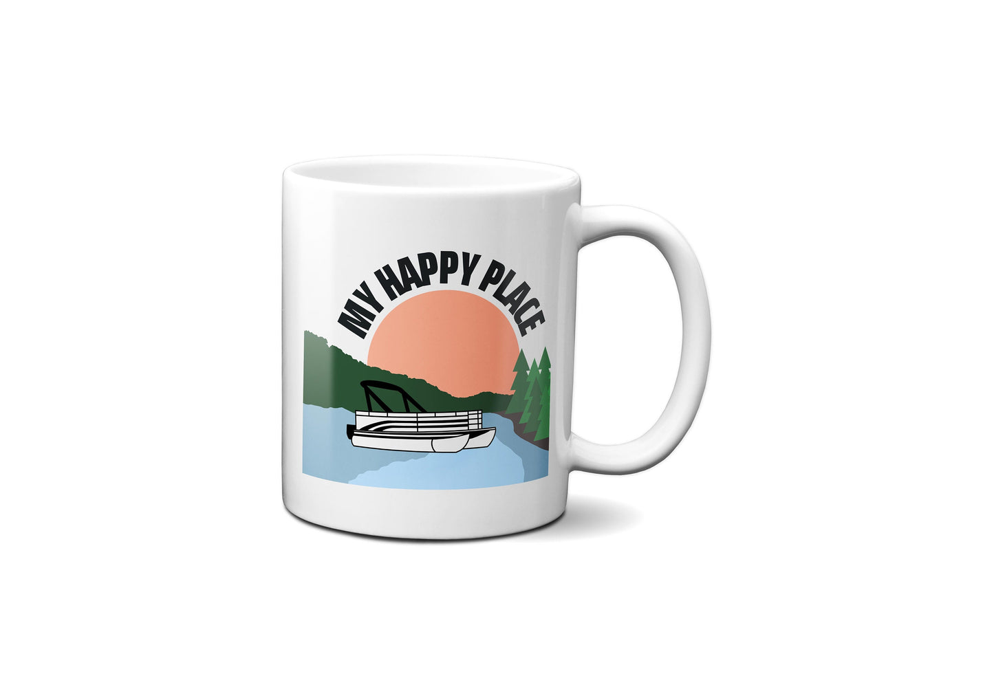 My Happy Place Pontoon Boat - Coffee Mug