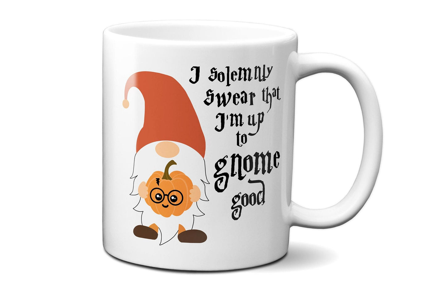 I solemnly swear that I am up to Gnome good | Funny Gnome | Fall Gnome Mug | Gnome with Pumpkin Mug | Cute Fall Coffee Mug