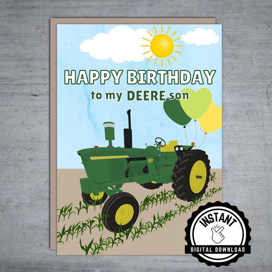 Happy Birthday To My Deere Son - Printable Card