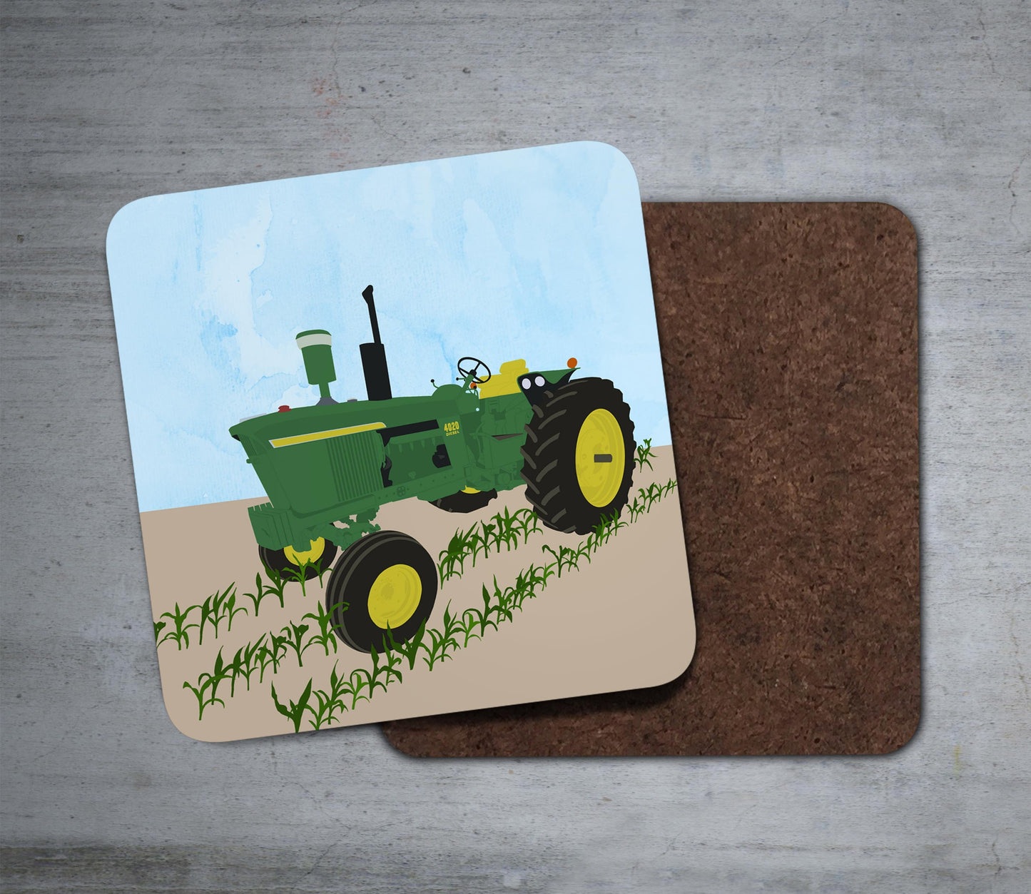 John Deere Coasters | Farmer Gift | Farm Coasters | Farmer Christmas Gift | Set of 4 Coasters