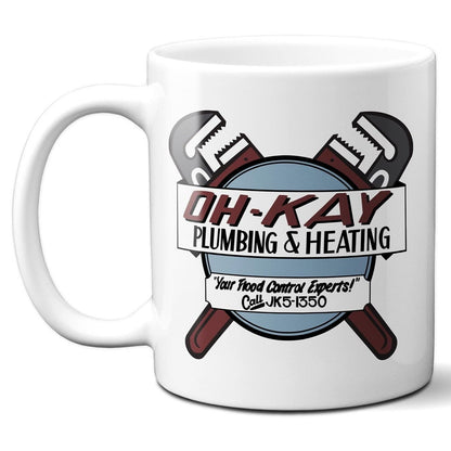 OH-KAY Plumbing and Heating with Pipe Wrenches - Marv and Harry Wet Bandits - Coffee Mug