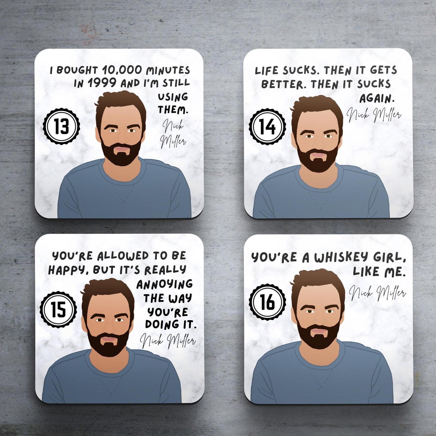 New Girl - Nick Miller - Set of Coasters