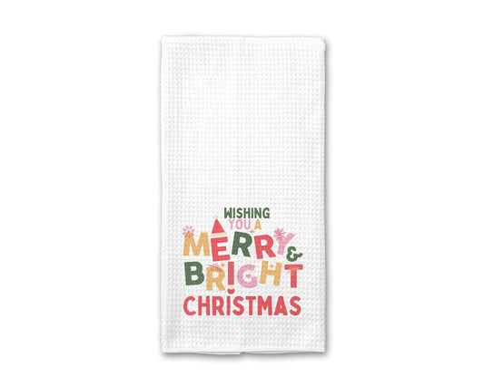 Wishing You A Merry & Bright Christmas - Kitchen Towel